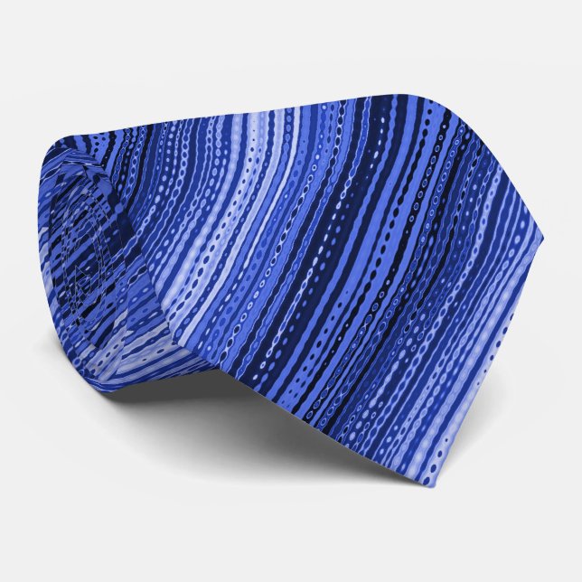 Cravate Molécule Variée Tonale Bleue Bleu Bleu Deux côtés (Roulé)