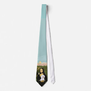 Cravate Mona Lisa et Bichon Frise