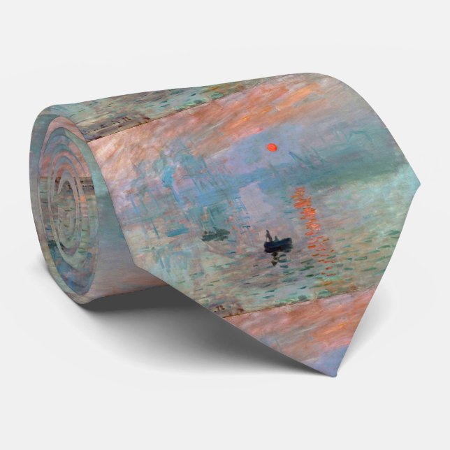 Cravate Monet, "Impression, Lever de soleil" en ク イ (Roulé)