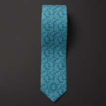 Monochrome Aquamarine Paisley