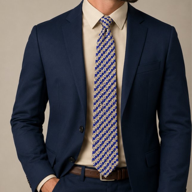 Cravate Monogram Bleu Royal (Créateur téléchargé)