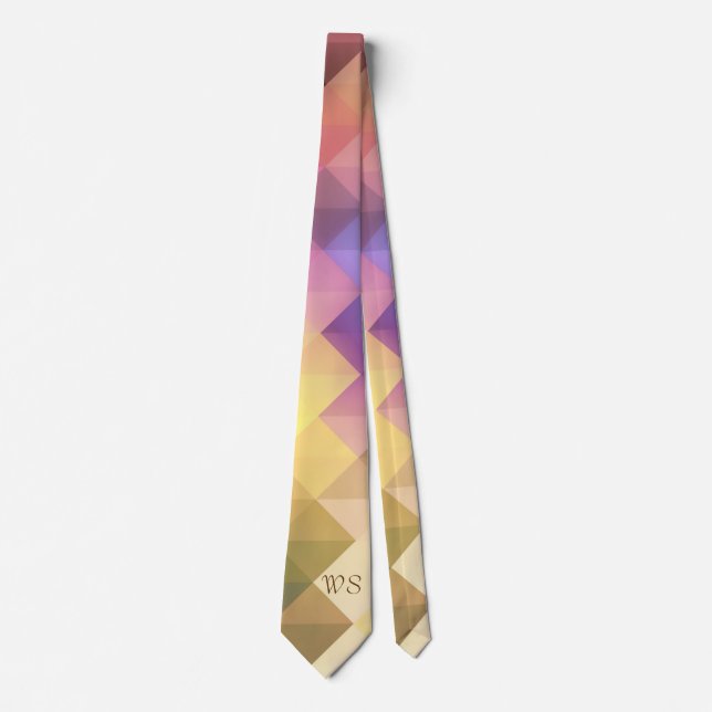 Cravate Monogram Couleur géométrique tendance et élégante  (Devant)