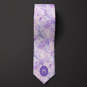Cravate Monogramme botanique pourpre
