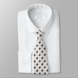 Cravate Monogramme Brown Amusement Alphabet Motif Élégant
