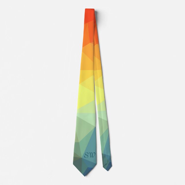 Cravate Monogramme Couleur Prism Trendy & Stylish Hommes (Devant)