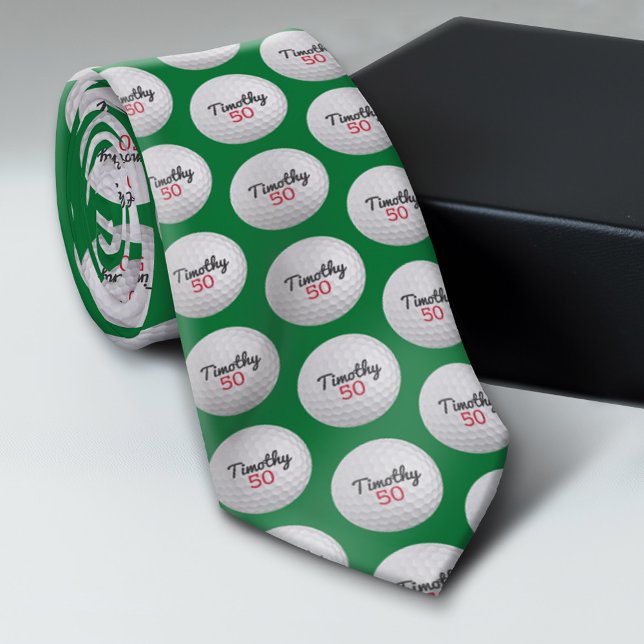 Cravate Monogramme de balle de golf - Ajouter le nom et le (Custom Tie)