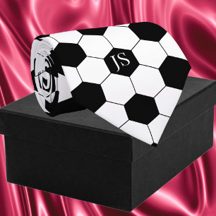 Cravate Monogramme de balle de soccer personnalisé