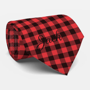 Cravate monogramme de Buffalo rouge