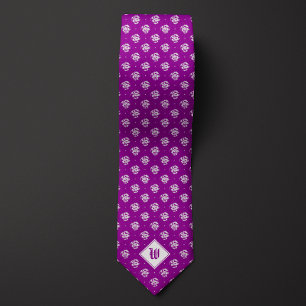 Cravate Monogramme de dragon Iconique Violet
