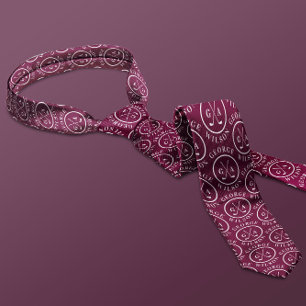 Cravate Monogramme de golf personnalisé Nom Burgundy Golf 