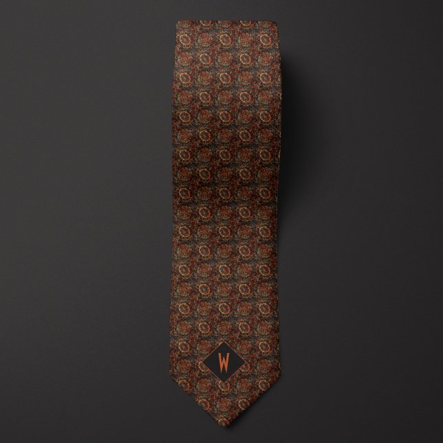 Cravate Monogramme de mandala en cuivre Abstrait (Créateur téléchargé)