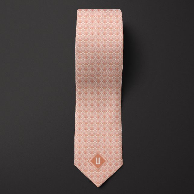 Cravate Monogramme de Pêche Florale Inspiré (Créateur téléchargé)