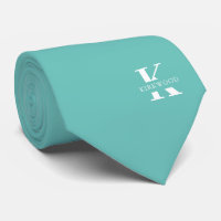 Monogramme élégant + Nom | Seafoam Green| One-side