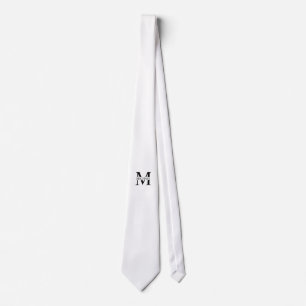 Cravate Monogramme et nom personnalisés blancs