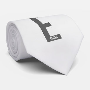 Cravate Monogramme et nom personnalisés gras modernes