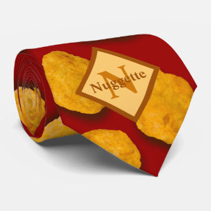 Cravate Monogramme Funny Chicken Nugget Motif