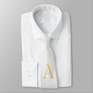 Cravate Monogramme initial professionnel couleur or et pas