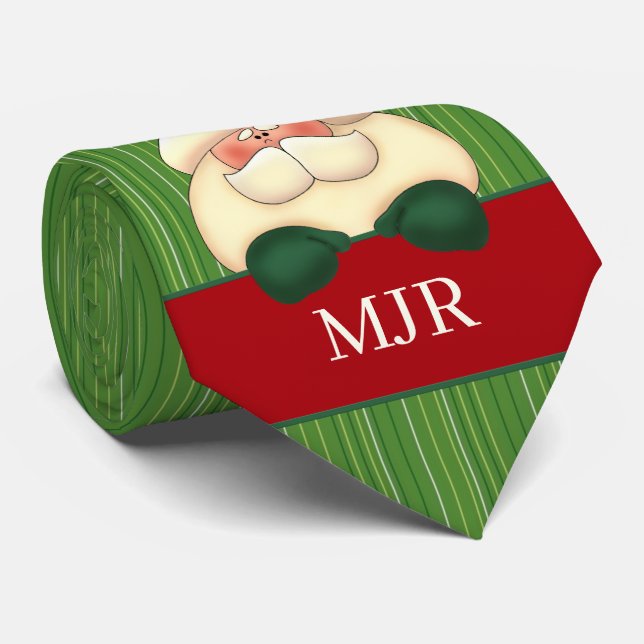 Cravate Monogramme Père Noël Christmas Fun pour lui Cravat (Roulé)
