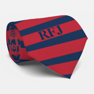 Cravate Monogramme rouge et bleu