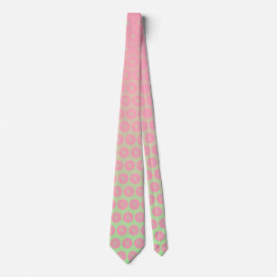 Cravate Monogrammes verts rose et pastel