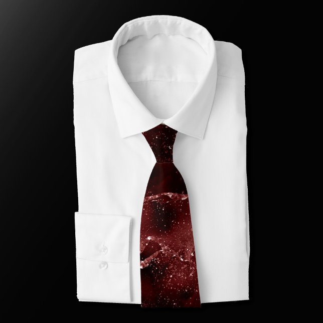 Cravate Moody Crimson Agate Dark Blood Red Jewel Tone (Créateur téléchargé)