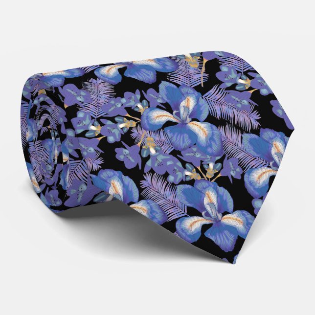 Cravate moody iris (Roulé)