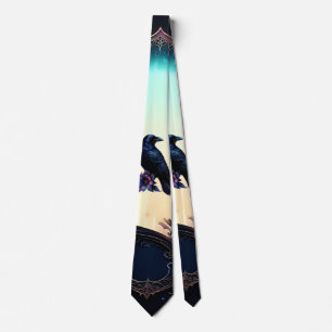 Cravate Moonlit Raven   Suite de mariage floral gothique. 