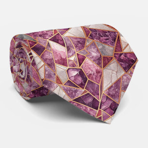 Cravate Mosaïque d'améthyste – Verre fissuré - Violet