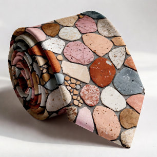 Cravate Mosaïque de galets de marbre et de pierre de riviè