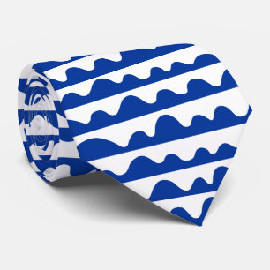 Cravate Motif 020815 - Bleu et blanc de la marine