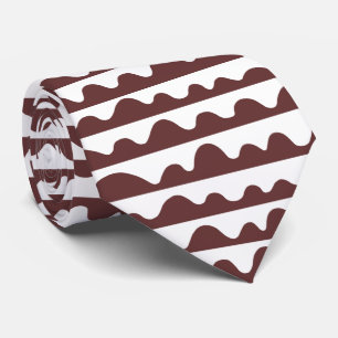 Cravate Motif 020815 - Brown foncé et blanc