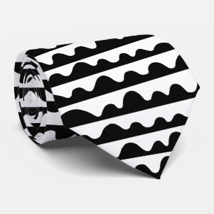 Cravate Motif 020815 - Noir sur blanc