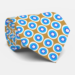 Cravate Motif à anneaux bleu et blanc
