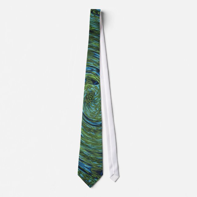 Cravate Motif à  bleu et vert (Devant)