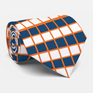 Cravate Motif à carreaux bleu blanc orange