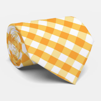 Cravate motif à carreaux jaune et blanc en mosaïque