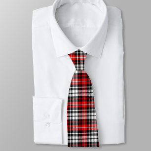 Cravate Motif à carreaux tartan rouge noir blanc Design 