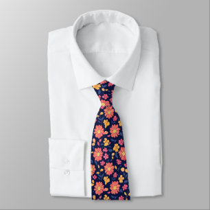 Cravate Motif à fleurs rétro
