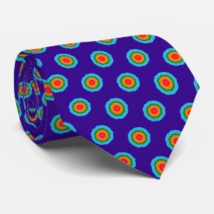 Cravate Motif à points rouges violet bleu vert orange