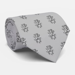 Cravate Motif à quatre feuilles Bonne chance Silver Grey