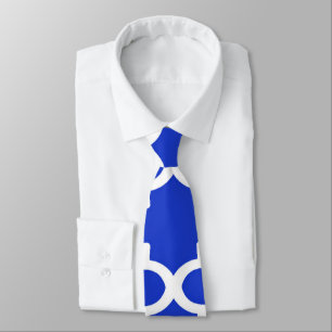 Cravate Motif à quatre feuilles en bleu royal