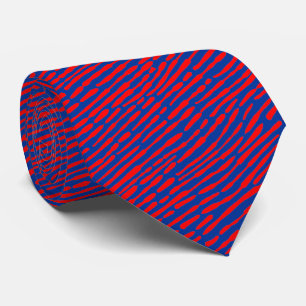 Cravate Motif Abstrait 140523 - Rouge et bleu marine