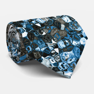 Cravate Motif abstrait bleu et marron