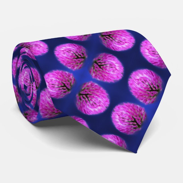 Cravate Motif Abstrait Fleur sauvage Red Clover (Roulé)