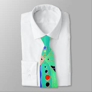 Cravate Motif abstrait moderne coloré artsy audacieux