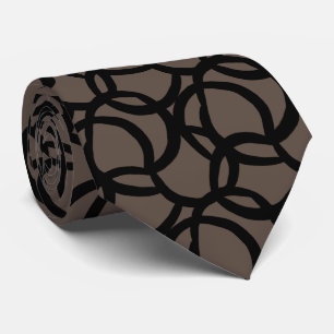 Cravate Motif Abstrait moderne noir et Brown