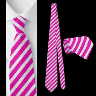 Cravate Motif Abstrait rayé rose et blanc