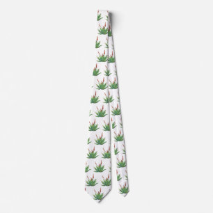 Cravate Motif Aloe Vera