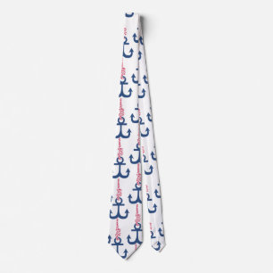Cravate Motif Ancre Vintage Ahoy.