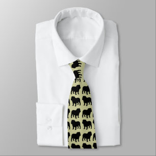Cravate Motif anglais Bulldog Silhouettes